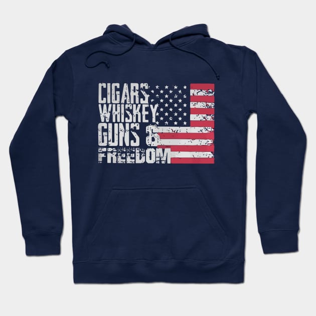 Cigars whiskey guns and freedom Hoodie by francotankk